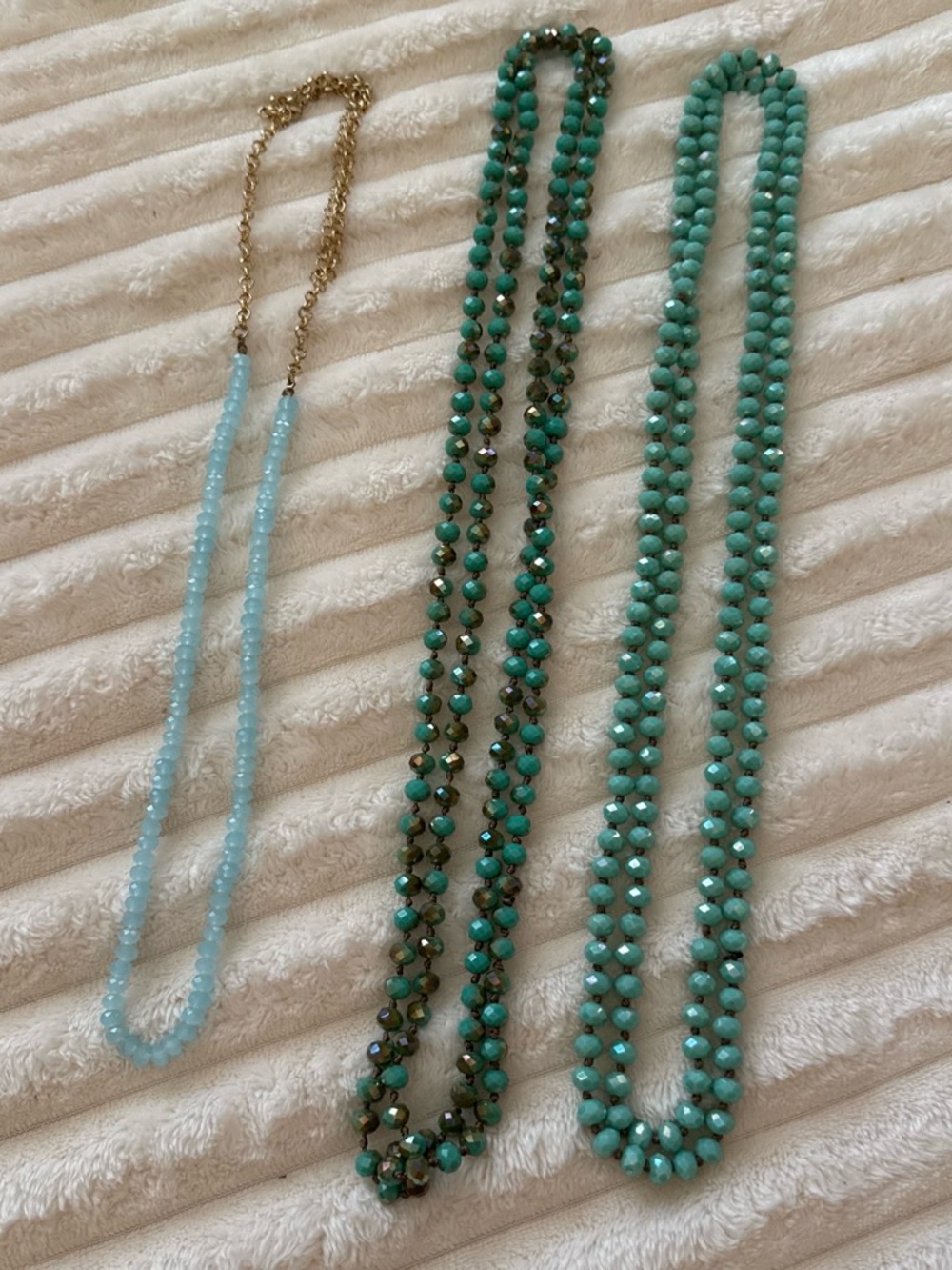 Turquoise and Aqua Beaded Necklace Set - Elegant Women's Jewelry